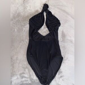 Black Twist Halter Bodysuit